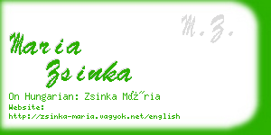 maria zsinka business card